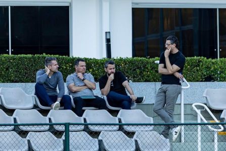 Victor Bagy, Rafael Menin, Rodrigo Weber e Paulo Bracks durante o treino do Atlético