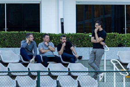 Victor Bagy, Rafael Menin, Rodrigo Weber e Paulo Bracks durante o treino do Atlético