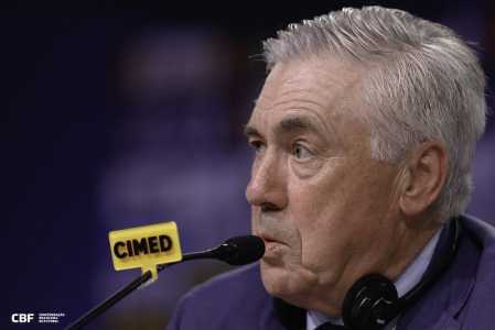 Carlo Ancelotti, técnico da Seleção Brasileira, em entrevista coletiva