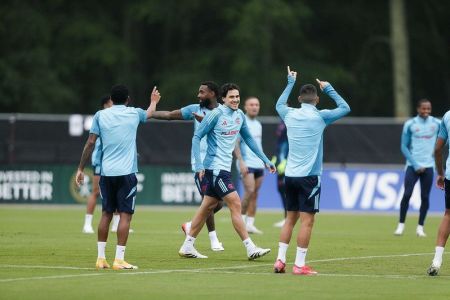 Treino do Flamengo no Lincoln Financial Field, na Filadélfia, antes de enfrentar o Espérance
