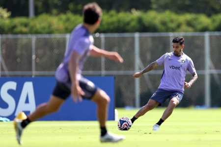 Jogadores do Botafogo em atividade na Filadélfia, nos Estados Unidos
