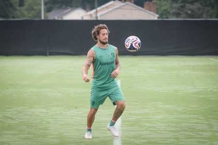 Guga durante treino no Fluminense para jogo do Mundial de Clubes da Fifa