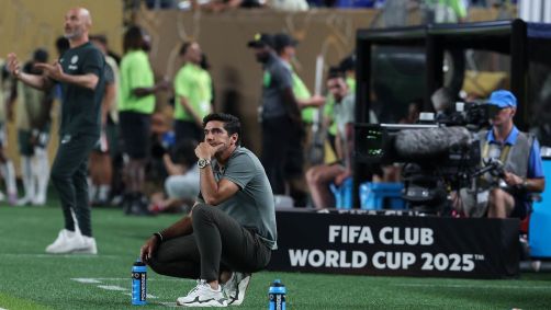 Abel durante jogo entre Palmeiras e Chelsea