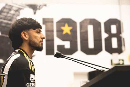 Biel durante apresentação como reforço do Atlético
