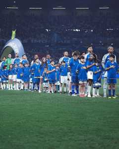 Jogadores do Cruzeiro antes de jogo contra o Internacional, nesse sábado (23)