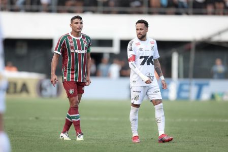 Thiago Silva (esq), do Fluminense, e Neymar (dir), do Santos