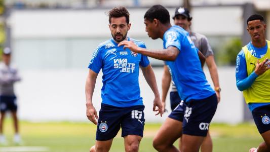Jogadores do Bahia durante treino no CT Evaristo de Macedo