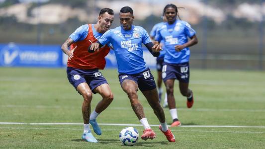 Jogadores do Bahia durante treino no CT Evaristo de Macedo