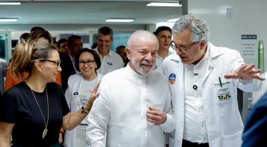 O presidente Lula durante ação do governo no Hospital Universitário de Brasília