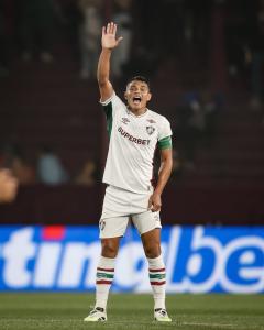 Thiago Silva, capitão do Fluminense, durante jogo contra o Lanús