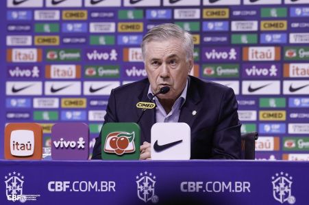 Carlo Ancelotti, técnico da Seleção Brasileira, em entrevista coletiva