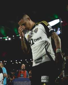 Guilherme Arana antes da derrota do Atlético para o Fluminense no Maracanã
