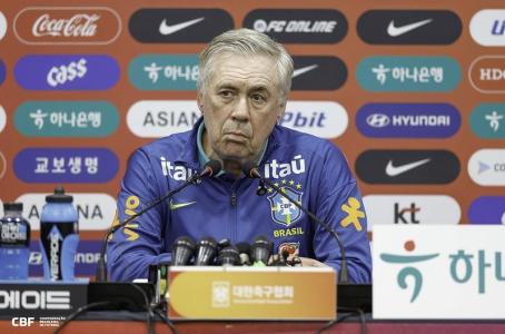 Carlo Ancelotti, técnico da Seleção Brasileira, concedeu entrevista coletiva nesta quinta-feira (9)