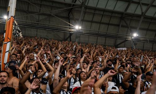 Torcida do Atlético durante duelo na Arena MRV