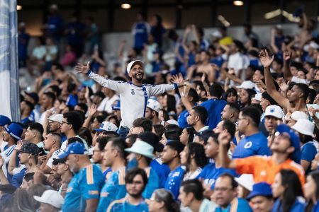 Torcida do Cruzeiro, no Mineirão, no jogo contra o Fortaleza