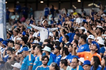 Torcida do Cruzeiro, no Mineirão, no jogo contra o Fortaleza