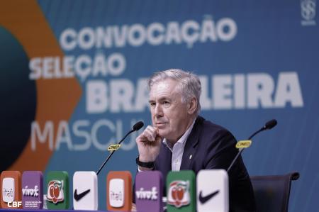Carlo Ancelotti, técnico da Seleção Brasileira, durante convocação na sede da CBF