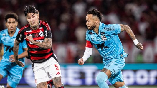 Neymar, do Santos, em partida contra o Flamengo, no Maracanã