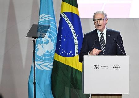 Mukhtar Babayev, presidente da COP 29, discursa na cerimonia de abertura a 30ª Conferência das Partes