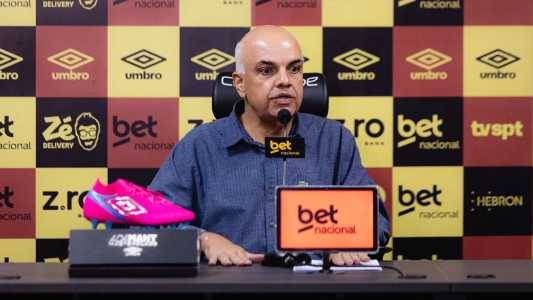 Yuri Romão, presidente do Sport, durante entrevista coletiva