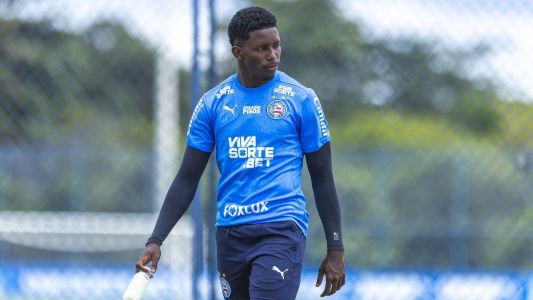 Atacante Ruan Pablo durante treino do Bahia