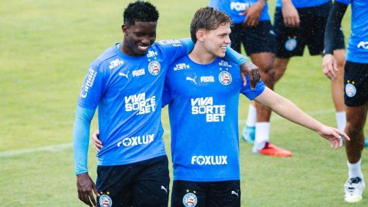 Ruan Pablo (à esq.) e Dell são as grandes esperanças de gol do Bahia