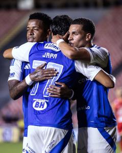 Jogadores do Cruzeiro em campo no Parque do Sabiá
