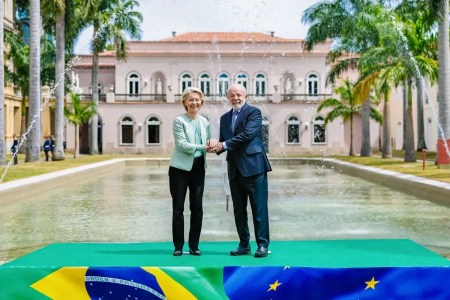 Presidente da República, Luiz Inácio Lula da Silva, durante reunião com a presidenta da Comissão Europeia, Ursula von der Leyen