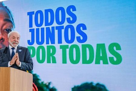 Presidente Lula durante o anúncio do Pacto pela Mulheres