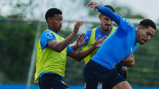 Jogadores do Bahia durante treino no CT Evaristo de Macedo