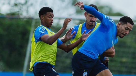 Jogadores do Bahia durante treino no CT Evaristo de Macedo