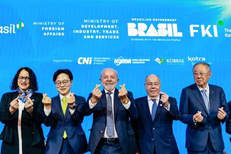O presidente Lula durante fórum empresarial na Coreia do Sul