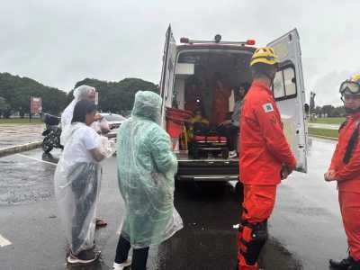 Raio atinge apoiadores de Nikolas Ferreira durante ato Brasília