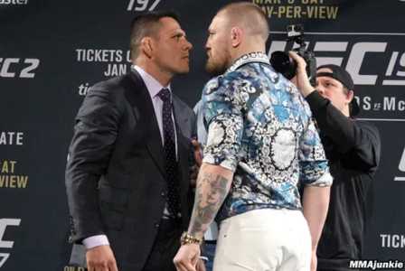 Rafael dos Anjos e Conor McGregor, em 2016