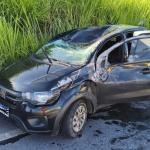 Carro capota na MG-010 e deixa feridos; motorista apresentava sinais de embriaguez