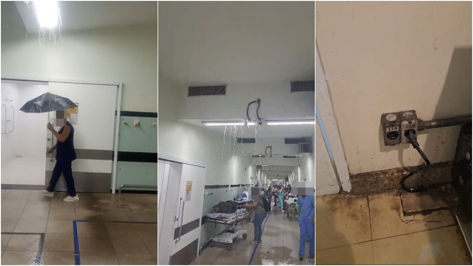 Vídeo: vazamento em teto de ambulatório provoca caos no Hospital João XXIII, em BH
