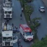 Vídeo: acidente entre quatro veículos deixa motociclista ferido no Barreiro