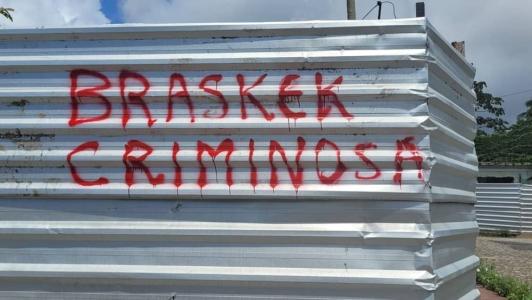 A Braskem informou que a área de risco do mapa definido pela Defesa Civil municipal está 100% desocupada