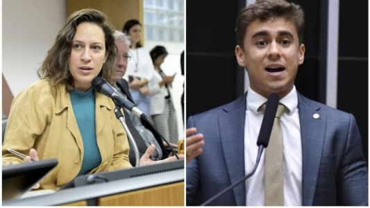 A deputada estadual Bella Gonçalves (PSOL) e o deputado federal Nikolas Ferreira (PL)