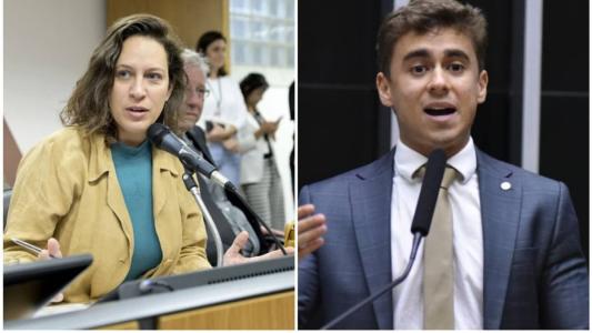 A deputada estadual Bella Gonçalves (PSOL) e o deputado federal Nikolas Ferreira (PL)