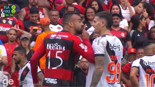 A discussão acalorada entre Fabrício Bruno e Vegetti durante o Flamengo x Vasco