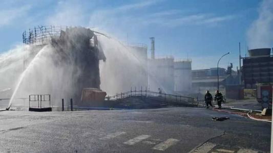 A explosão do tanque de gasolina deixou sete feridos