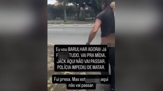 A mãe da criança filmou parte do espancamento e o momento em que o homem foi levado para a Vila Joana D'arc, onde as agressões continuaram