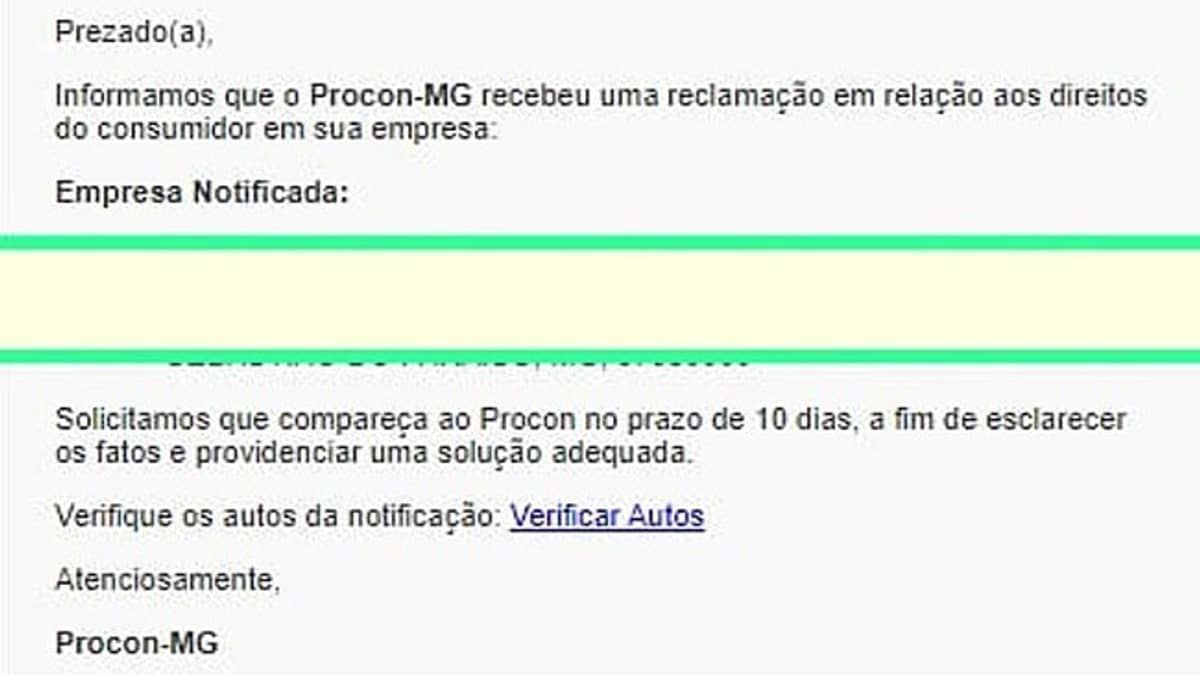 Procon-MG alerta sobre e-mail falso enviando mensagens contendo vírus