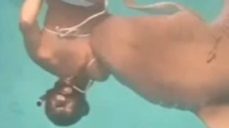 A mulher foi atacada no braço enquanto mergulhava