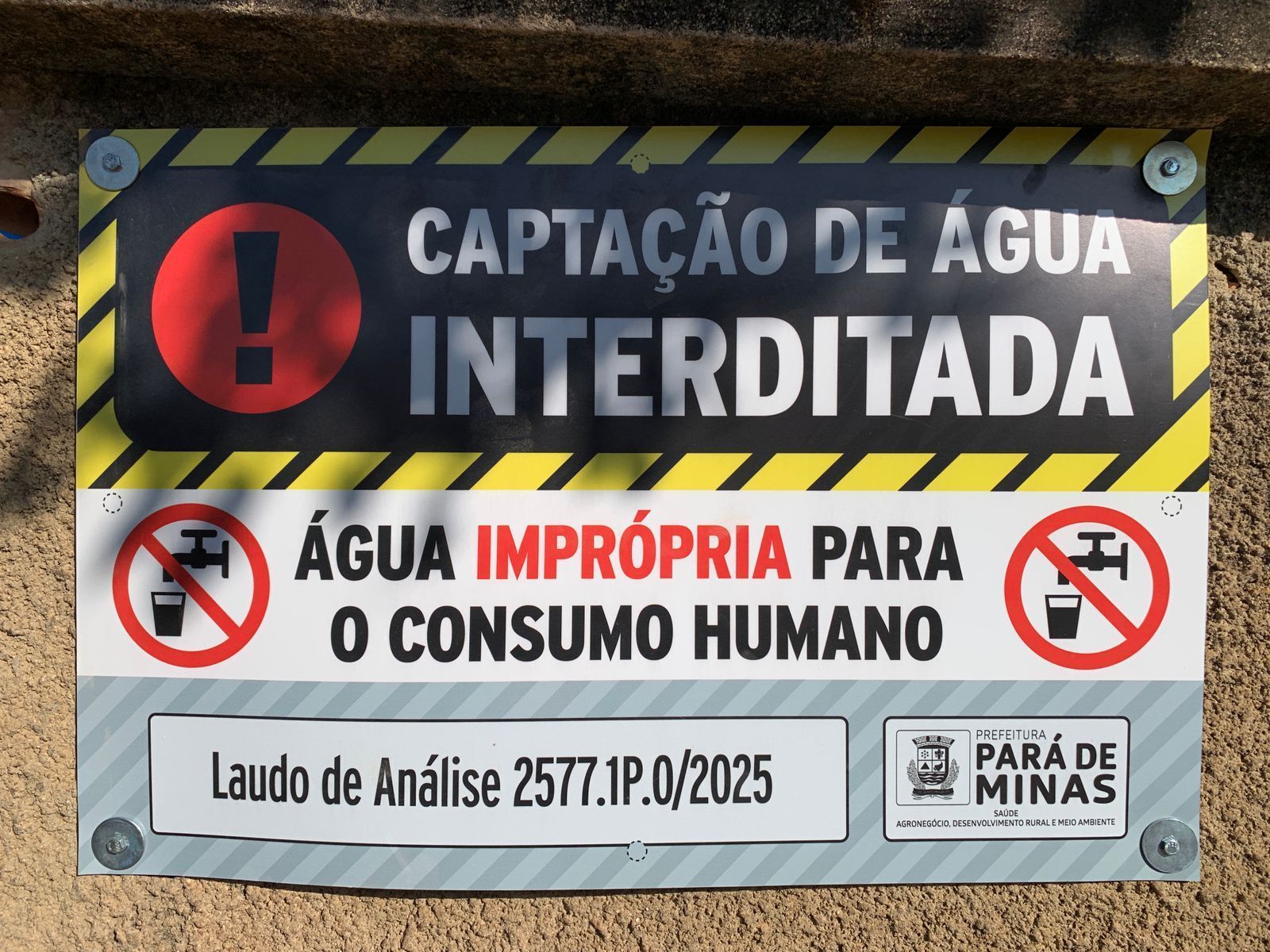 Prefeitura de Pará de Minas interdita poços de água contaminada com coliformes fecais