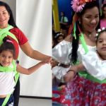 Professora cria vestido adaptado para dançar com aluna com deficiência em festa junina