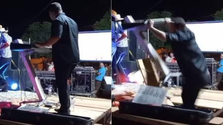 A queda aconteceu durante uma apresentação