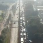 Vídeo: congestionamento na Fernão Dias passa de 15 km por protesto de indígenas