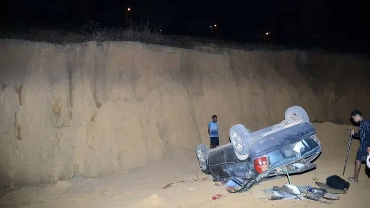 Mulher cai com carro em ribanceira de 65 metros e sobrevive em Minas